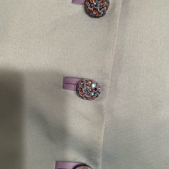 WOMENS SIZE 14 3 RHINESTONE BUTTON FRONT JACKET NAHDREE BY VICTOR COSTA - Picture 3 of 6